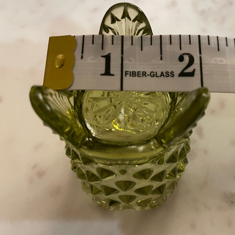 Fenton Glass Green Hobnail Toothpick Holder - Picture 7 of 11